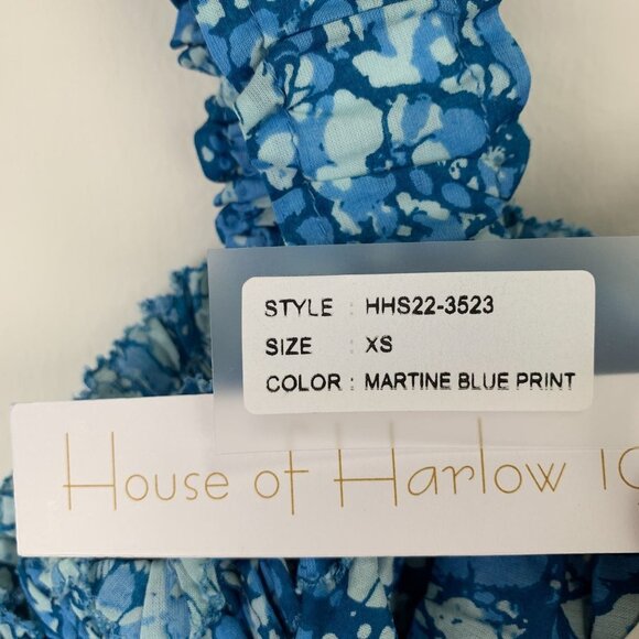 NWT House of Harlow 1960 Turquoise Cold Shoulder Crop Top - Picture 7 of 8